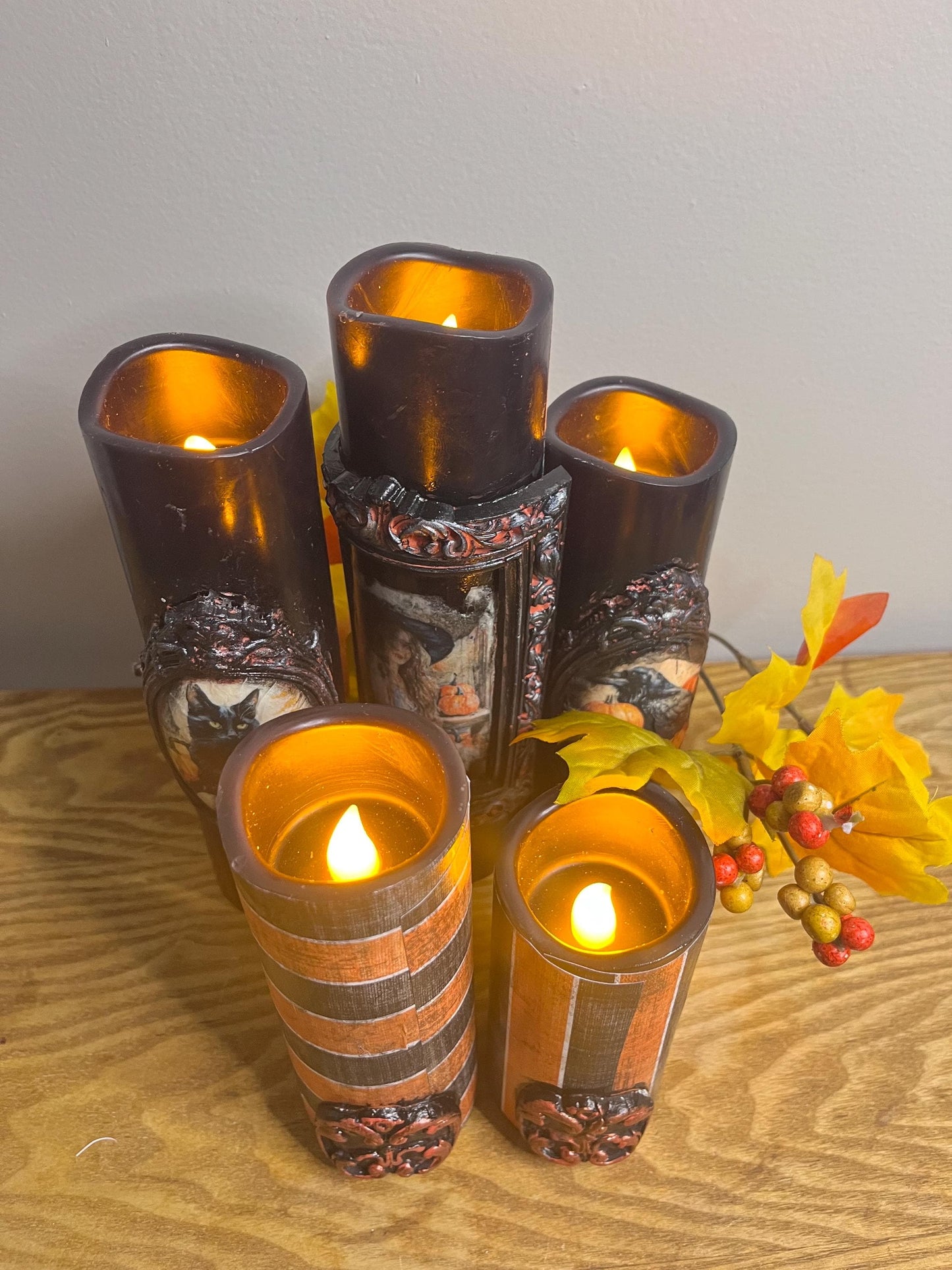 5 re-Designed Flameless Candles/Gothic Home