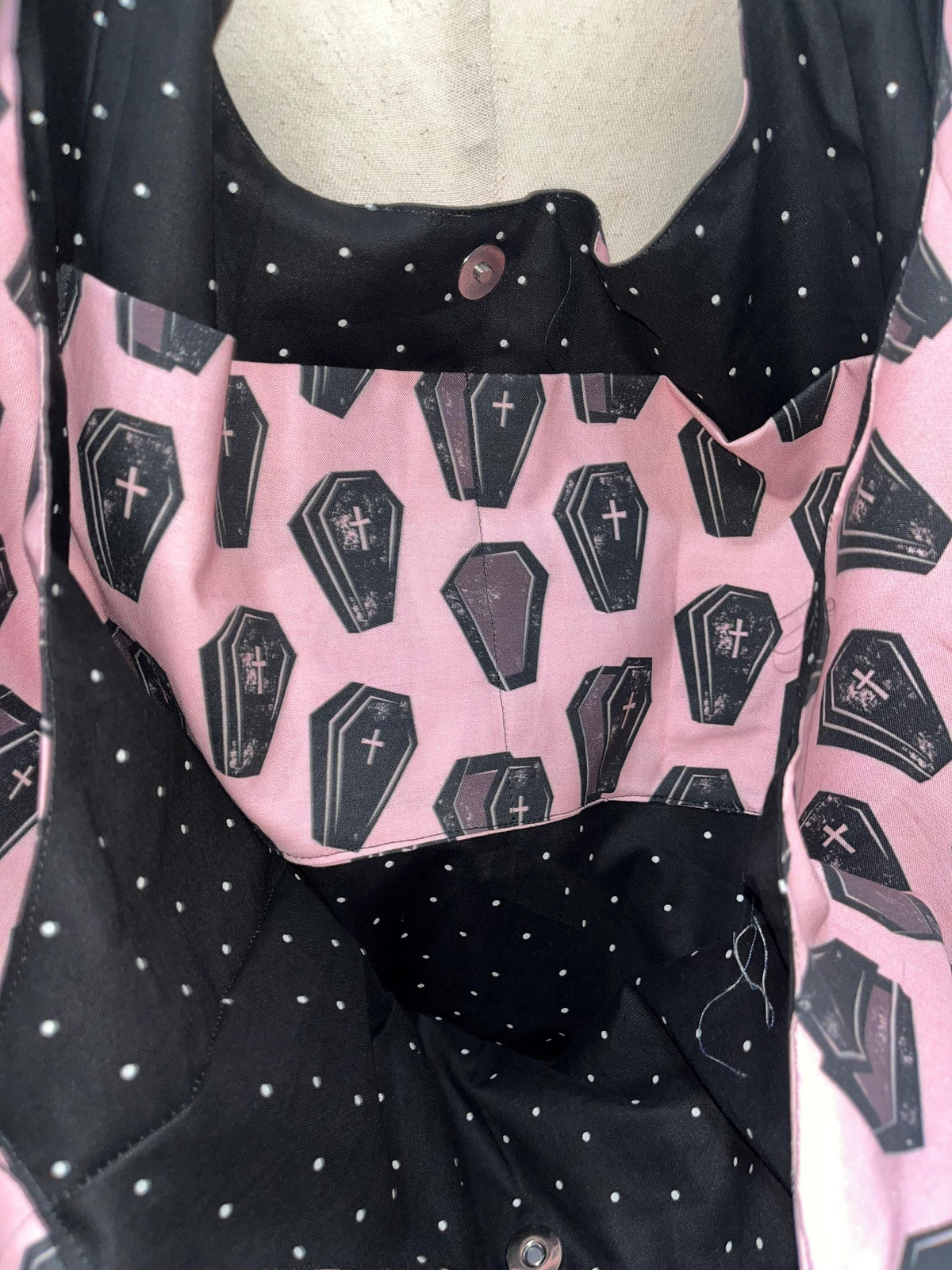 Coffin print hobo bag