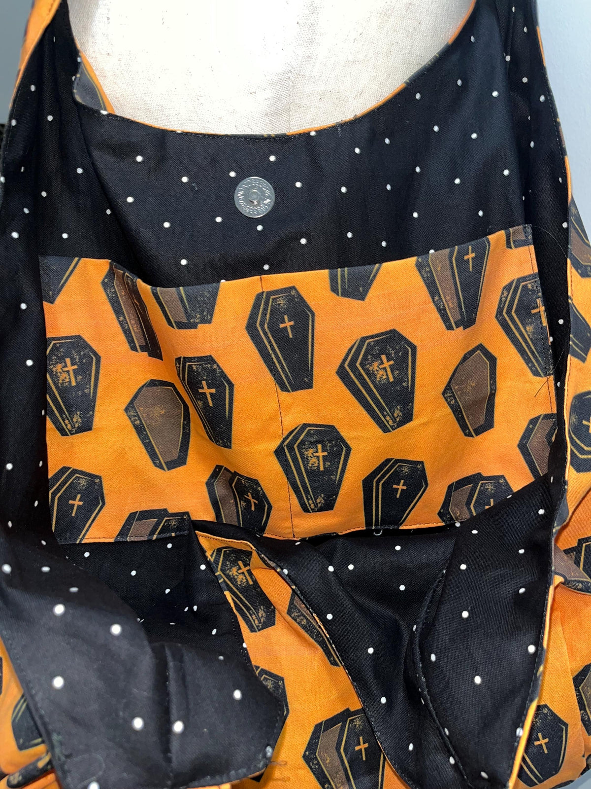 Coffin print hobo bag