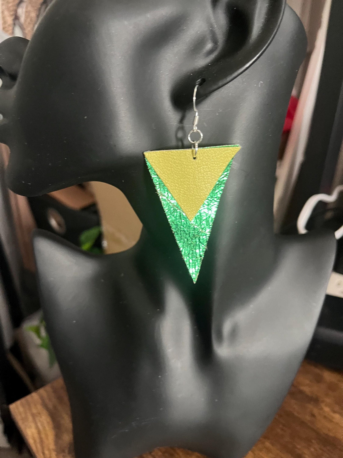 Metallic leather earrings