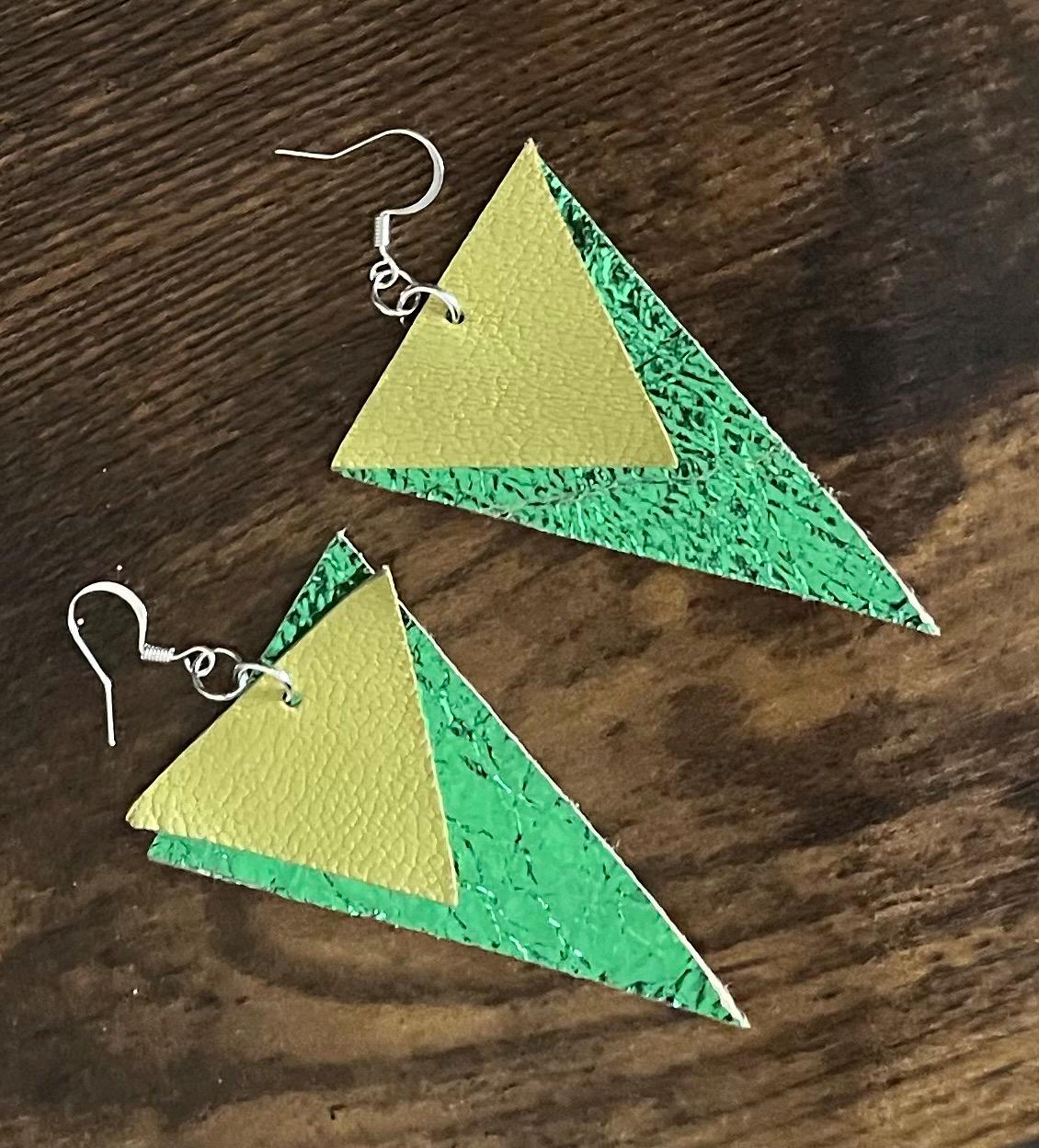 Metallic leather earrings