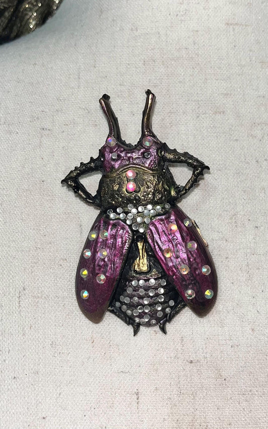Bug Brooch with Rhinestones
