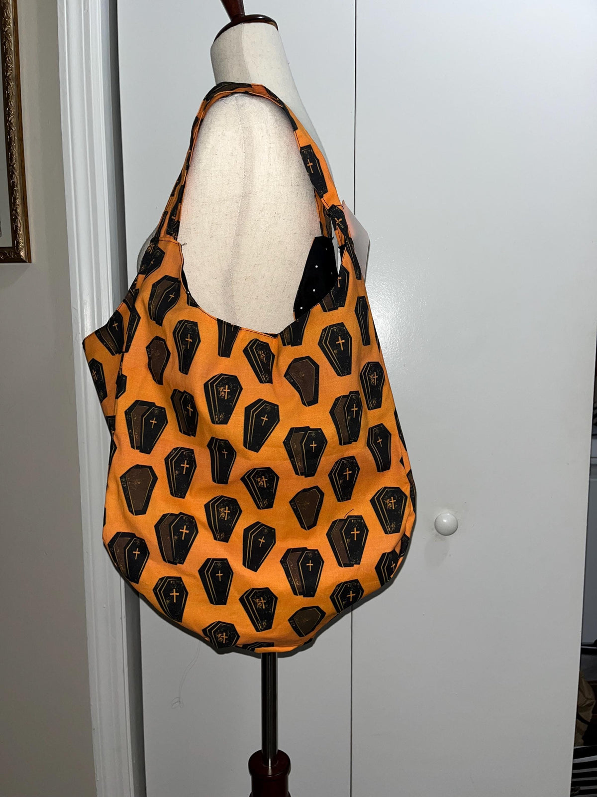 Coffin print hobo bag