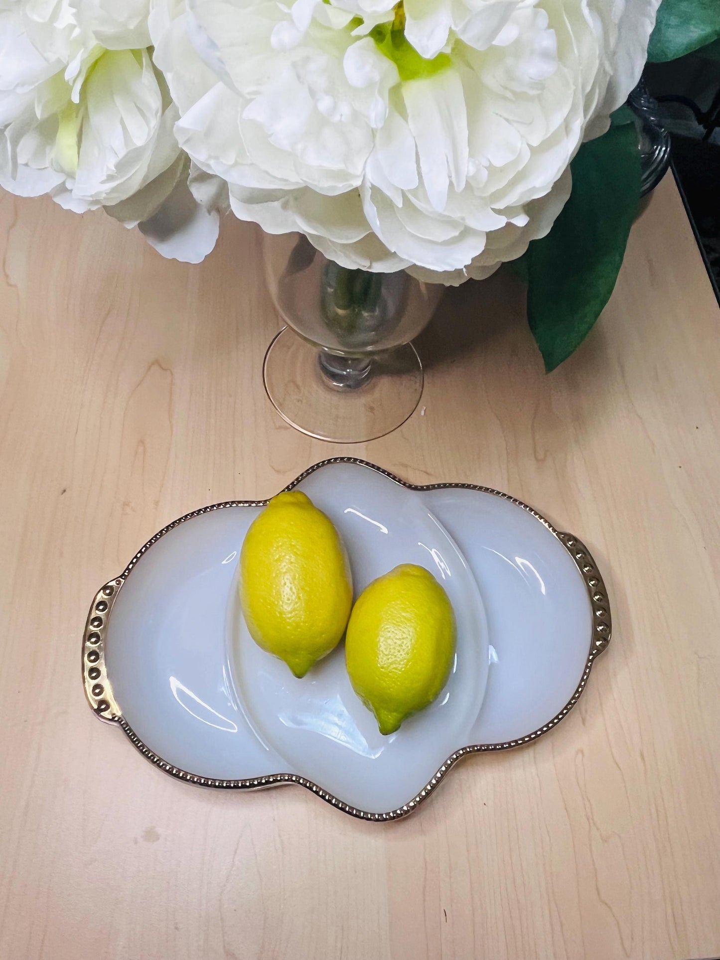 Fire king milk glass platter