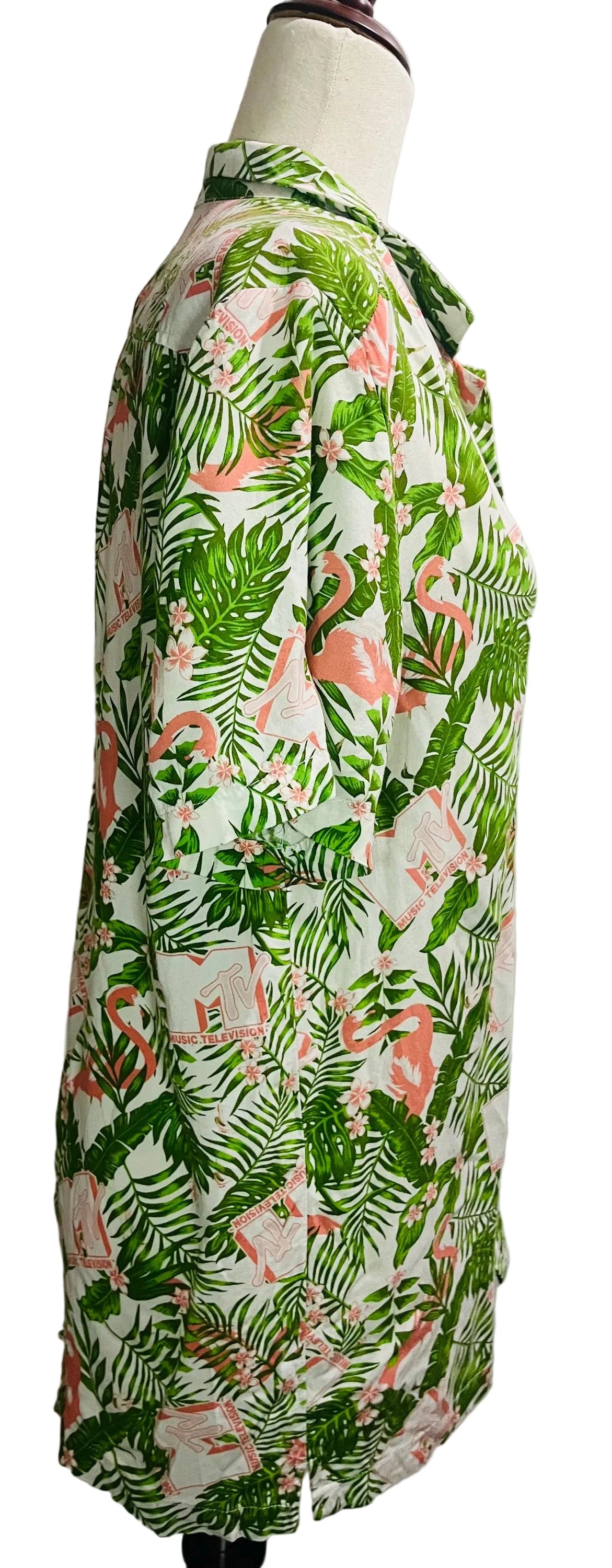 Men’s floral MTV button up shirt