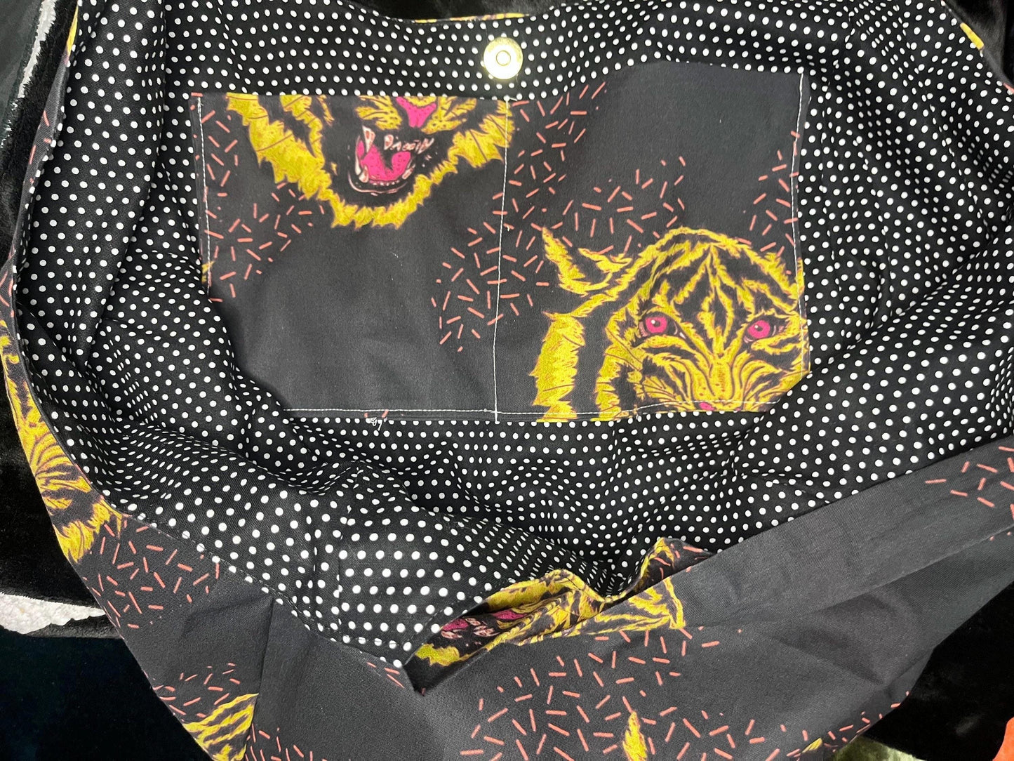 Tiger Print cotton  Hobo bag