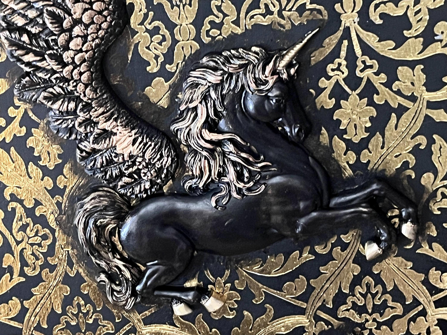 Pegasus mixed media oval frame
