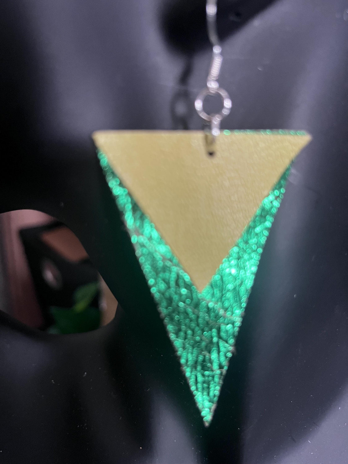 Metallic leather earrings