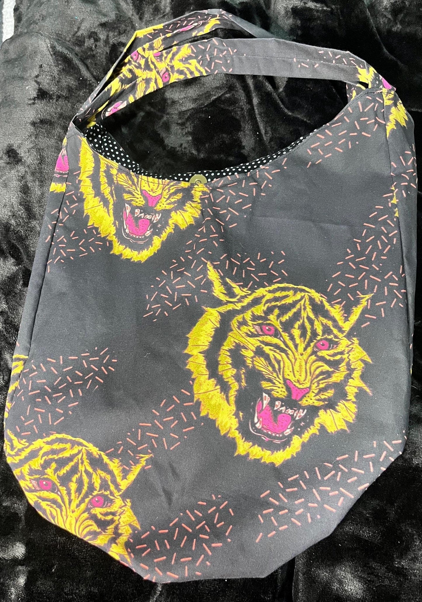 Tiger Print cotton  Hobo bag