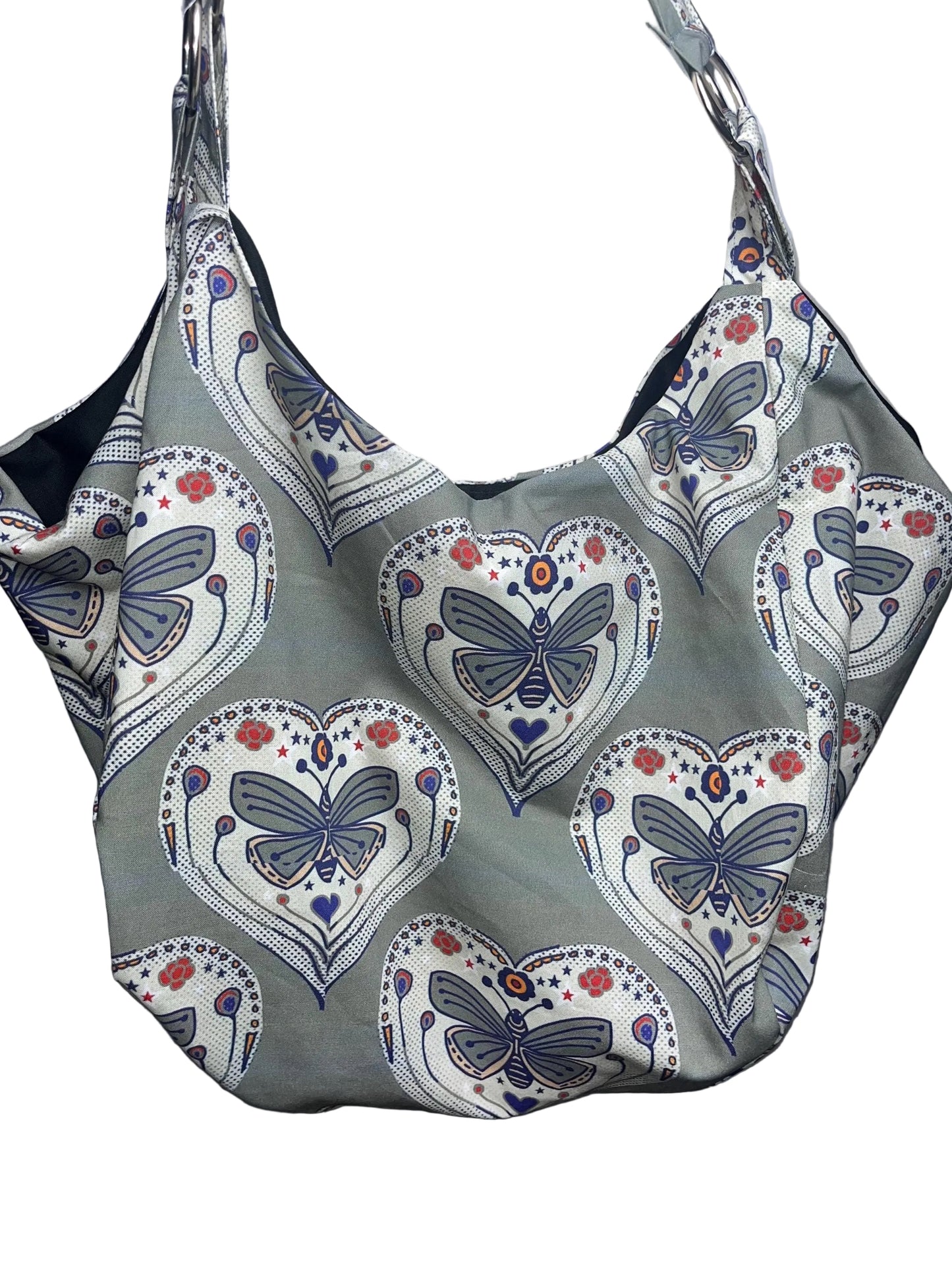 Moth print hobo bag w/O -Ring