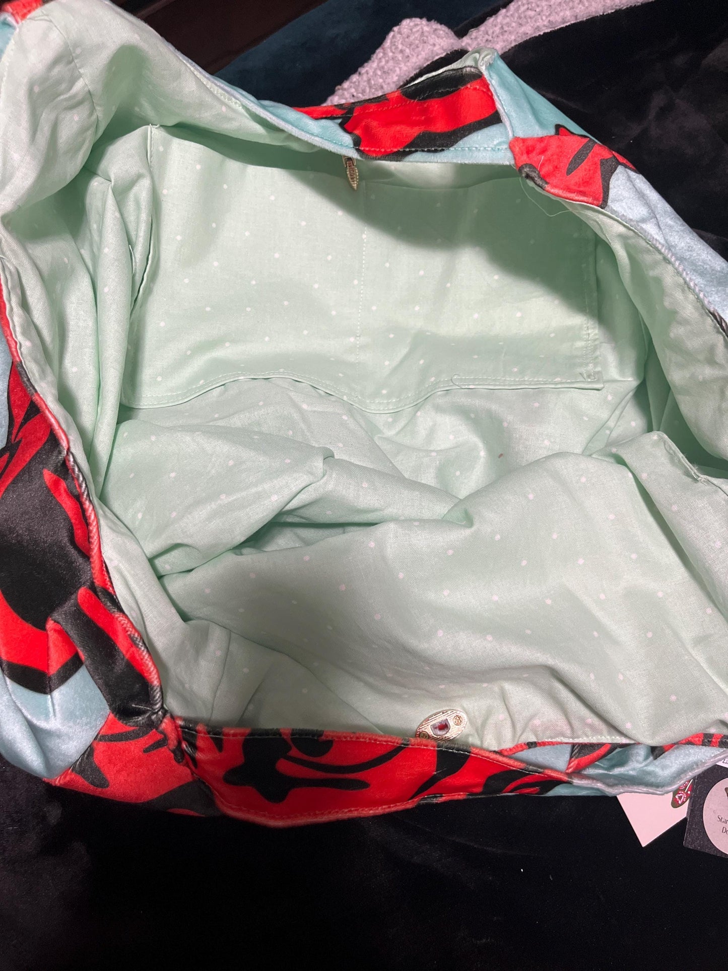 Pop Art print velvet hobo bag