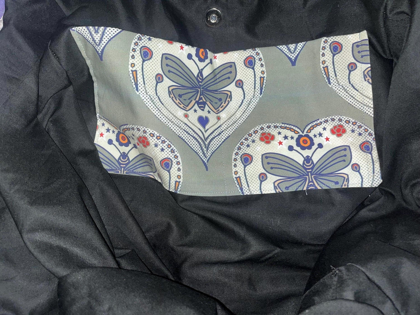 Moth print hobo bag w/O -Ring