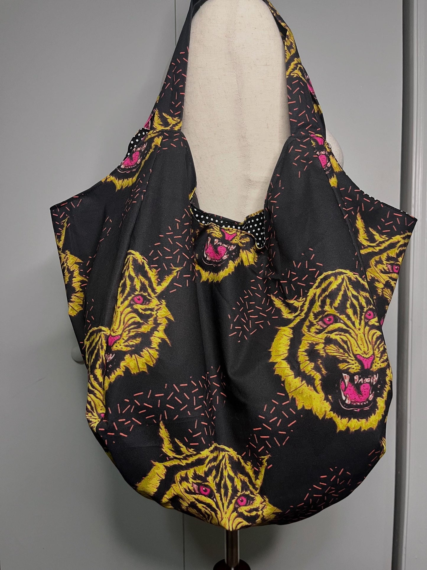 Tiger Print cotton  Hobo bag