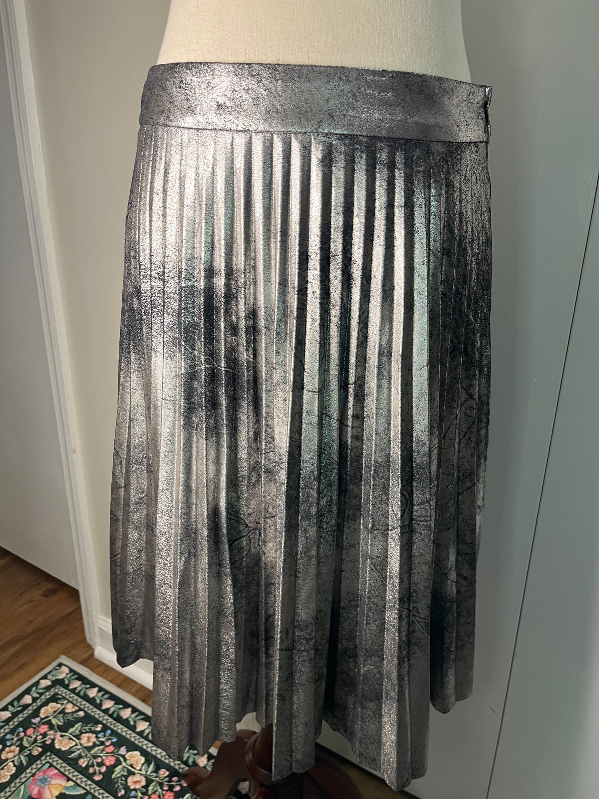 Pleated Silver Skirt by Halogen S
