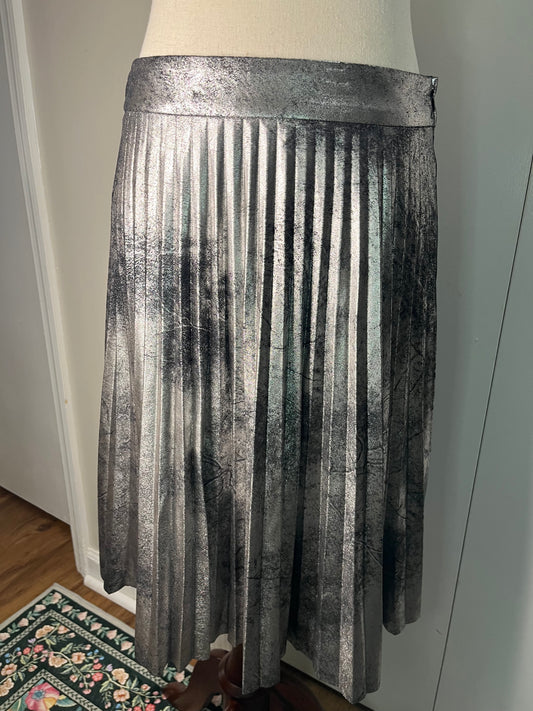 Pleated Silver Skirt by Halogen S