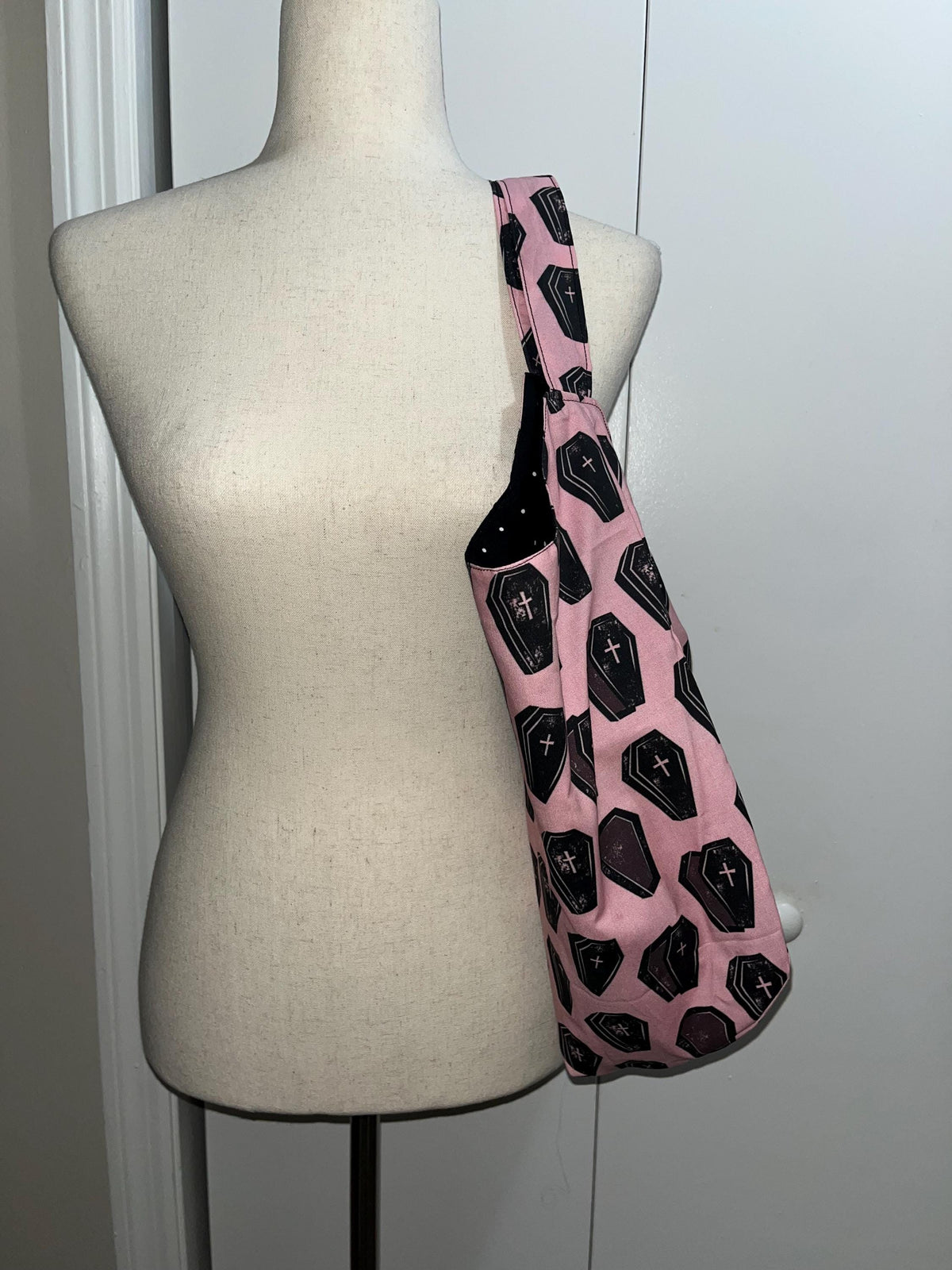 Coffin print hobo bag