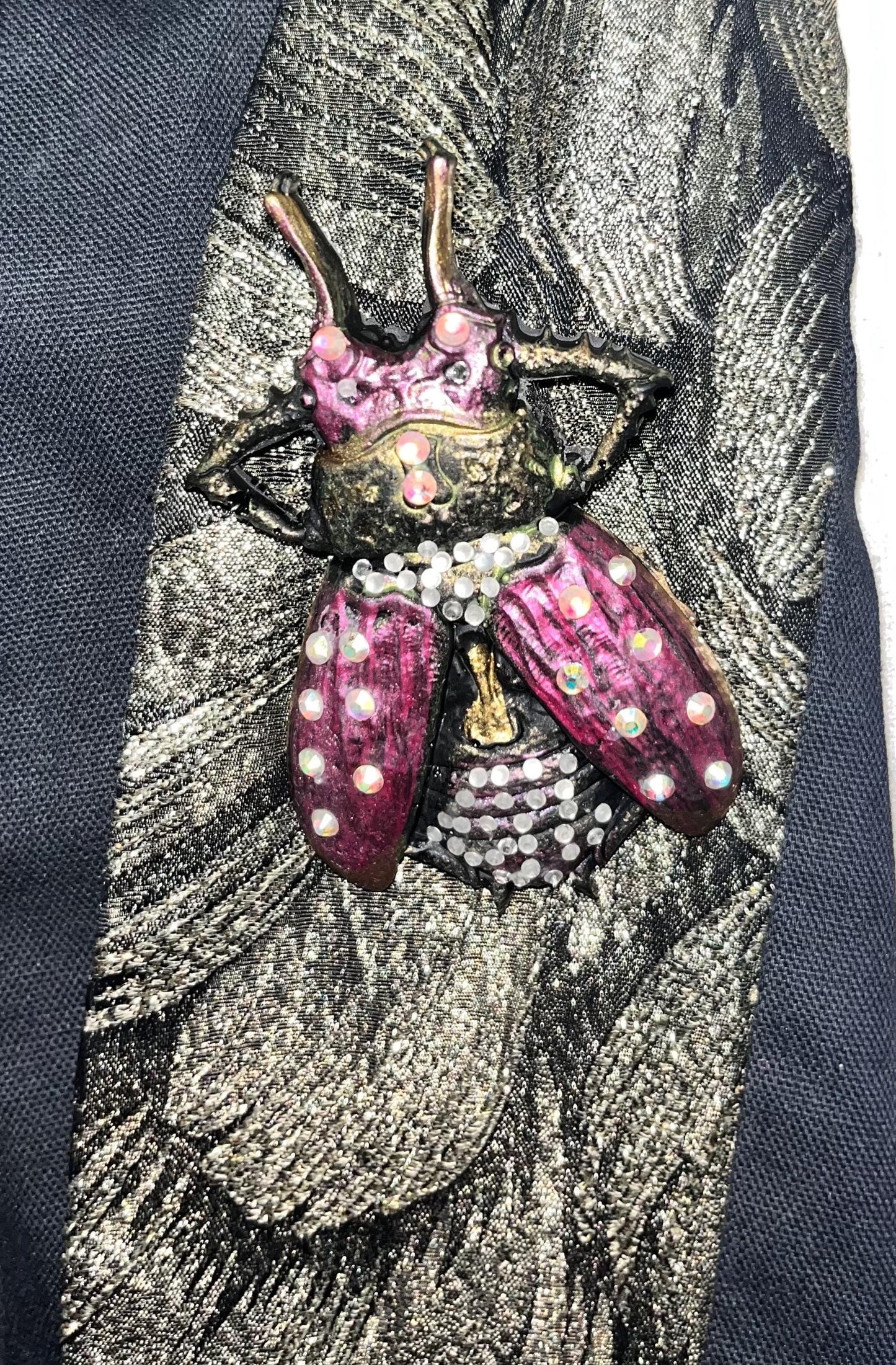 Bug Brooch with Rhinestones