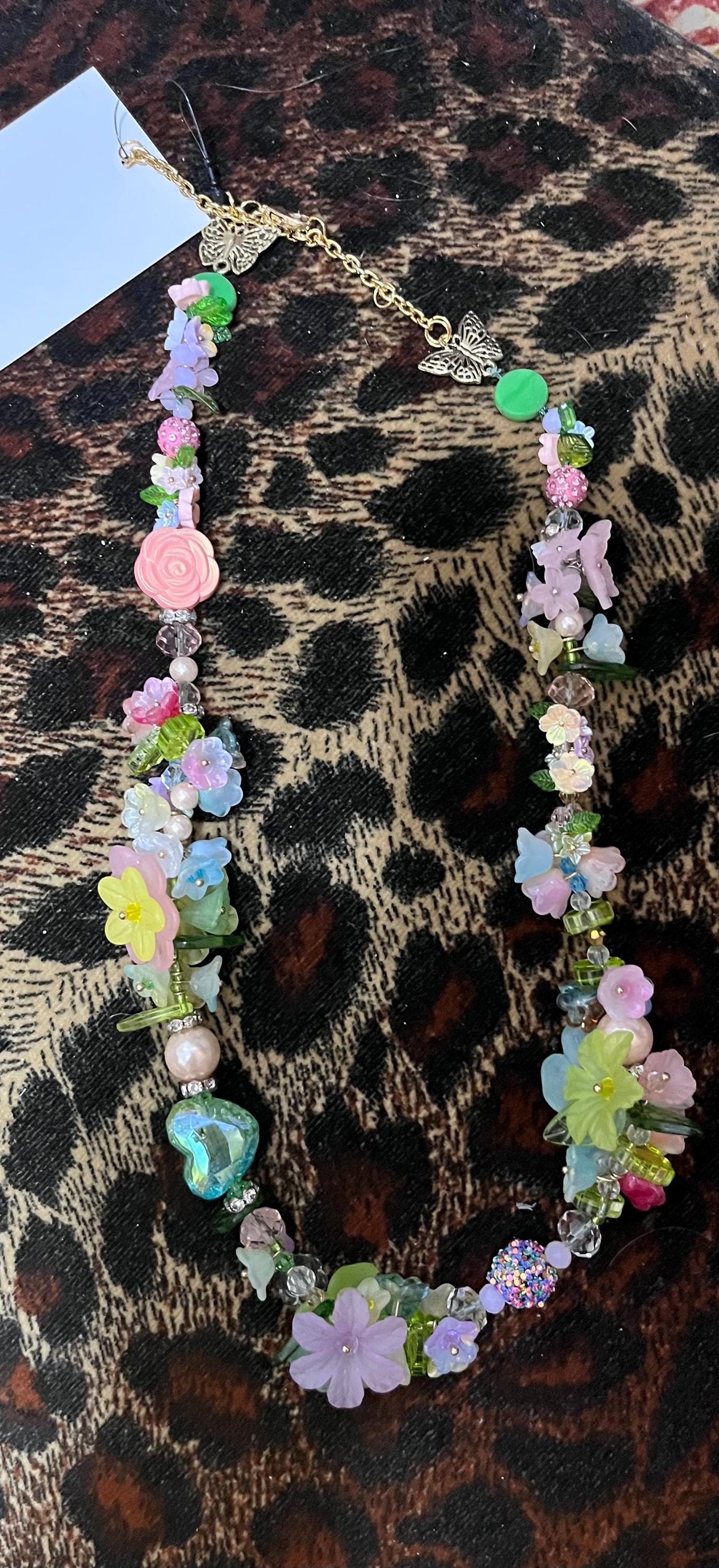 Beaded Acrylic flower necklace
