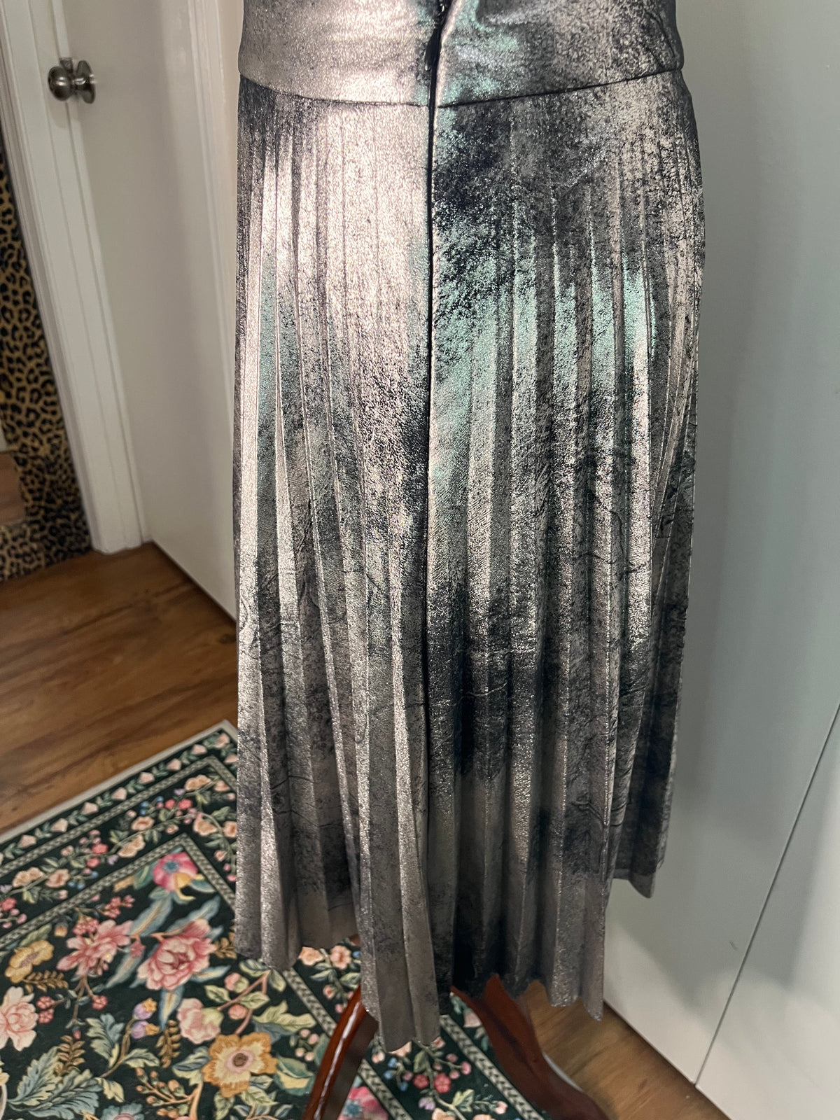 Pleated Silver Skirt by Halogen S
