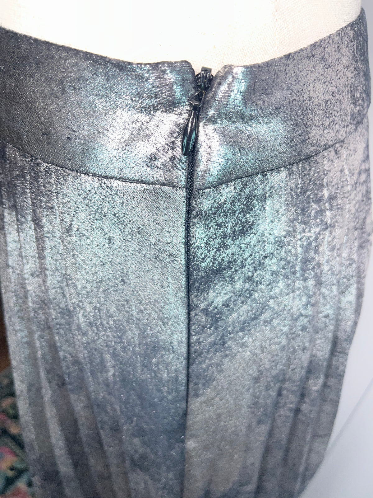 Pleated Silver Skirt by Halogen S