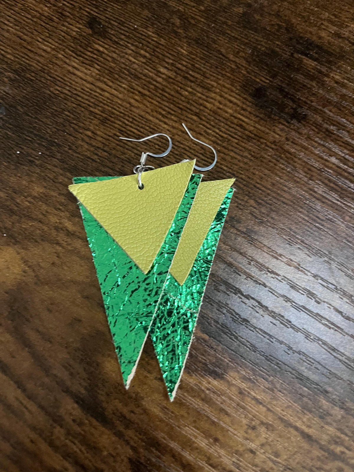 Metallic leather earrings