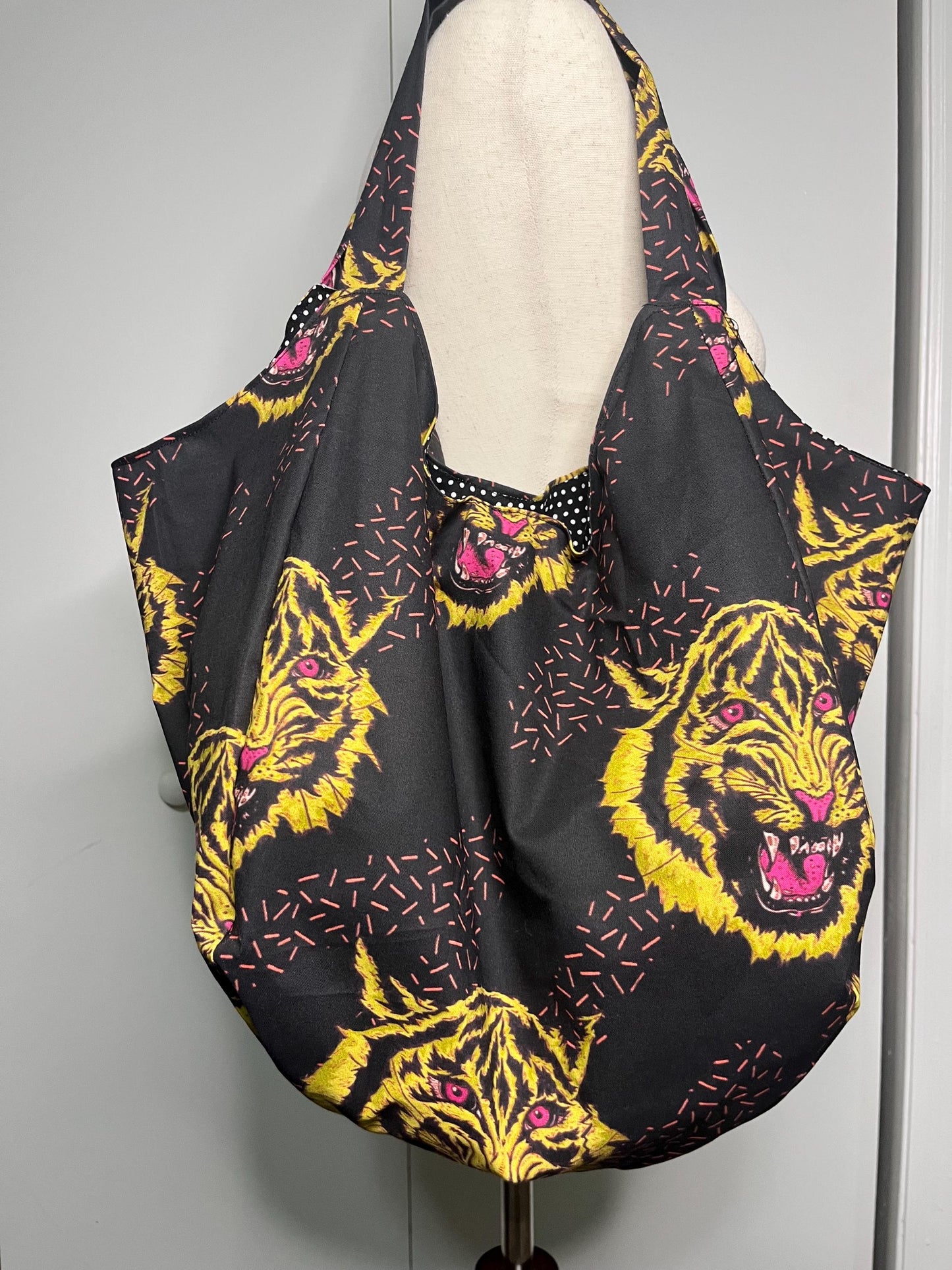 Tiger Print cotton  Hobo bag