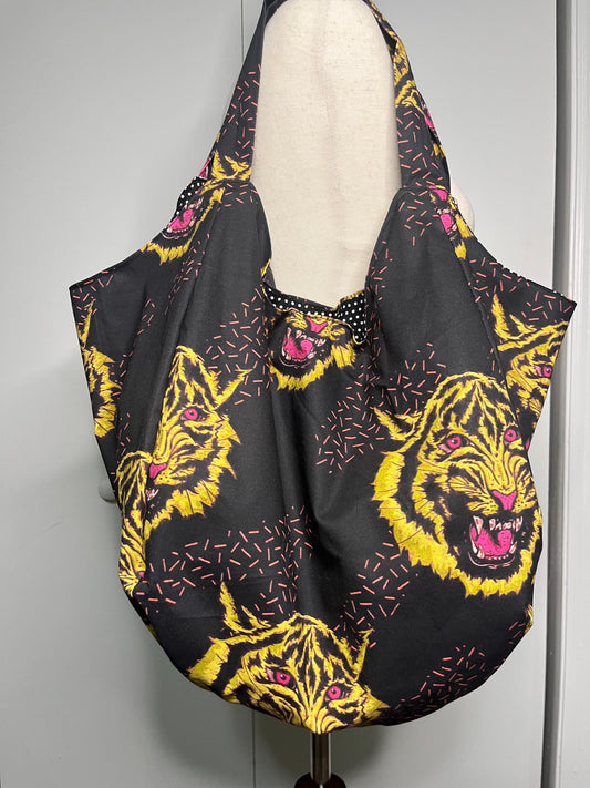 Tiger Print cotton  Hobo bag