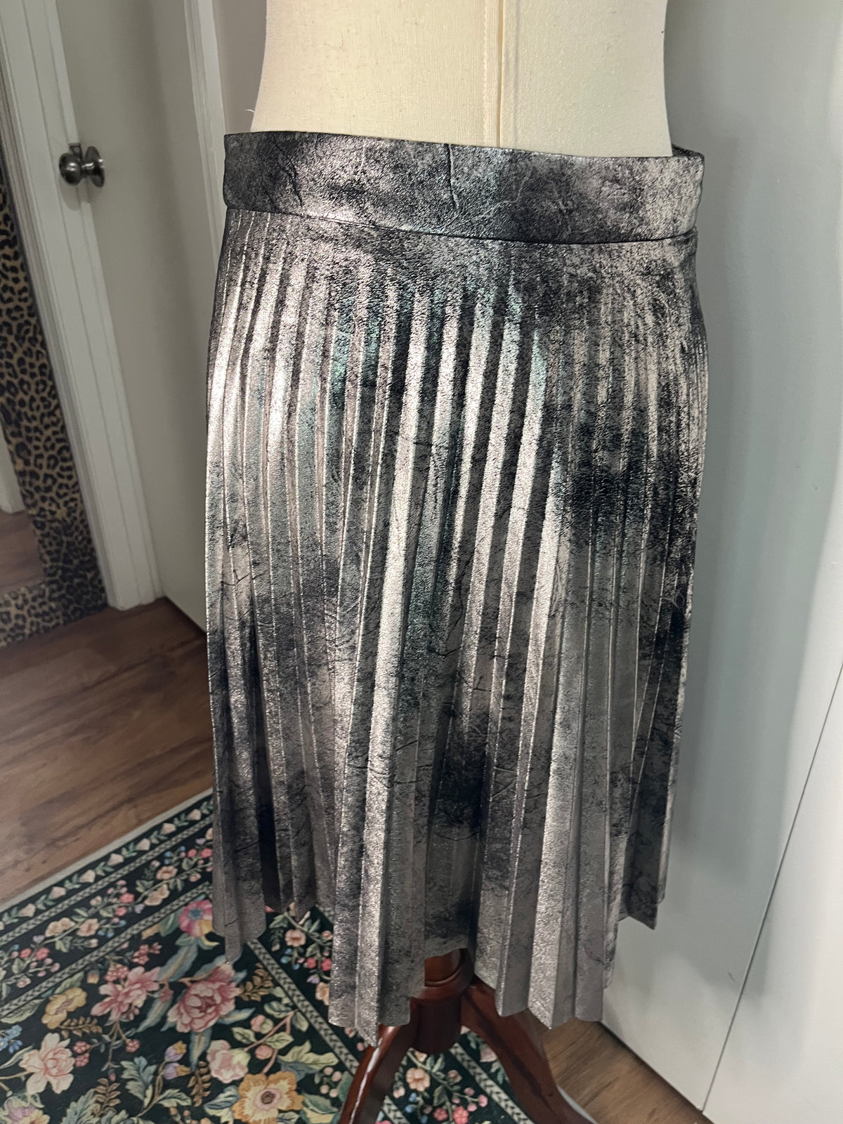 Pleated Silver Skirt by Halogen S