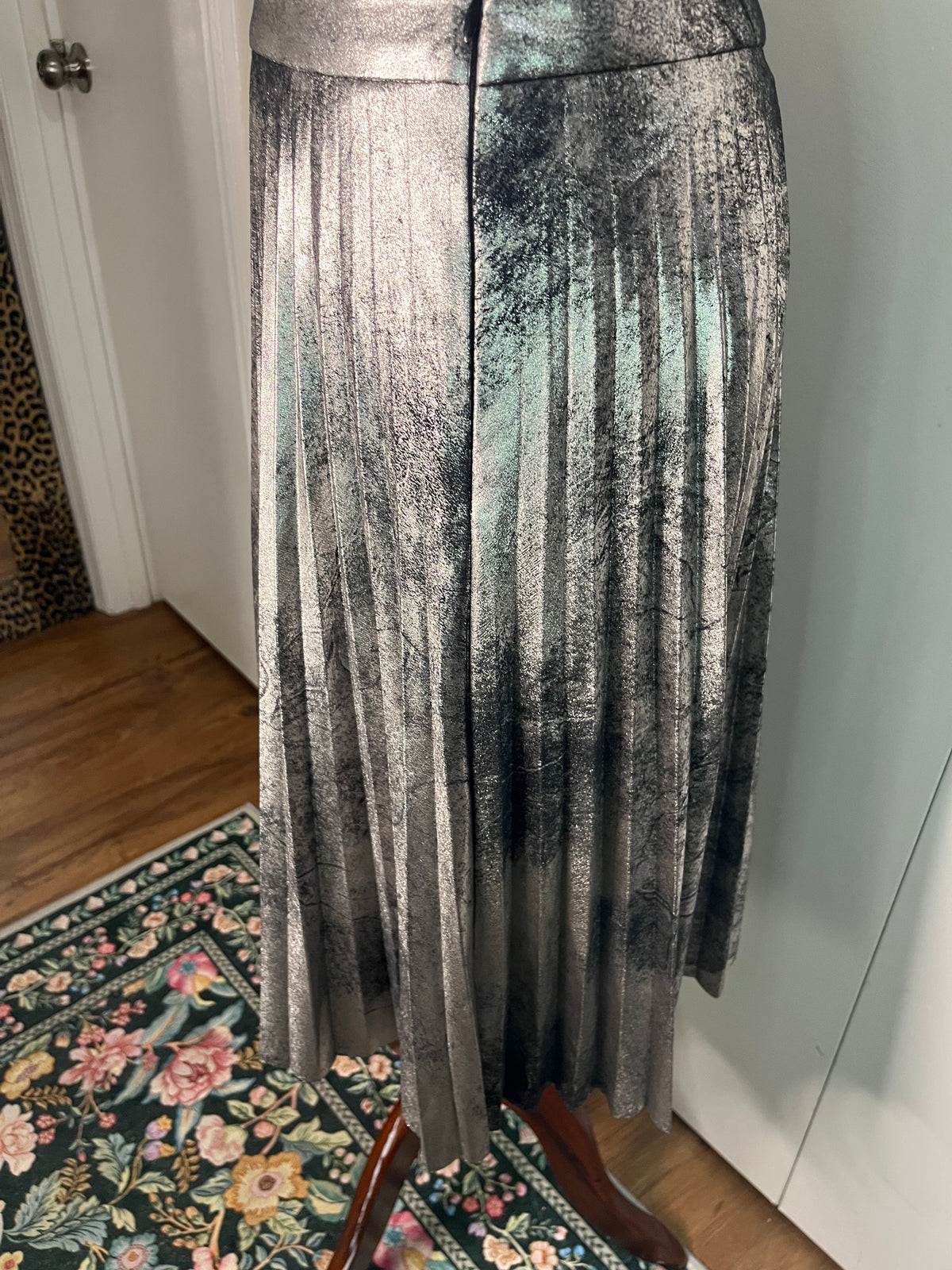 Pleated Silver Skirt by Halogen S