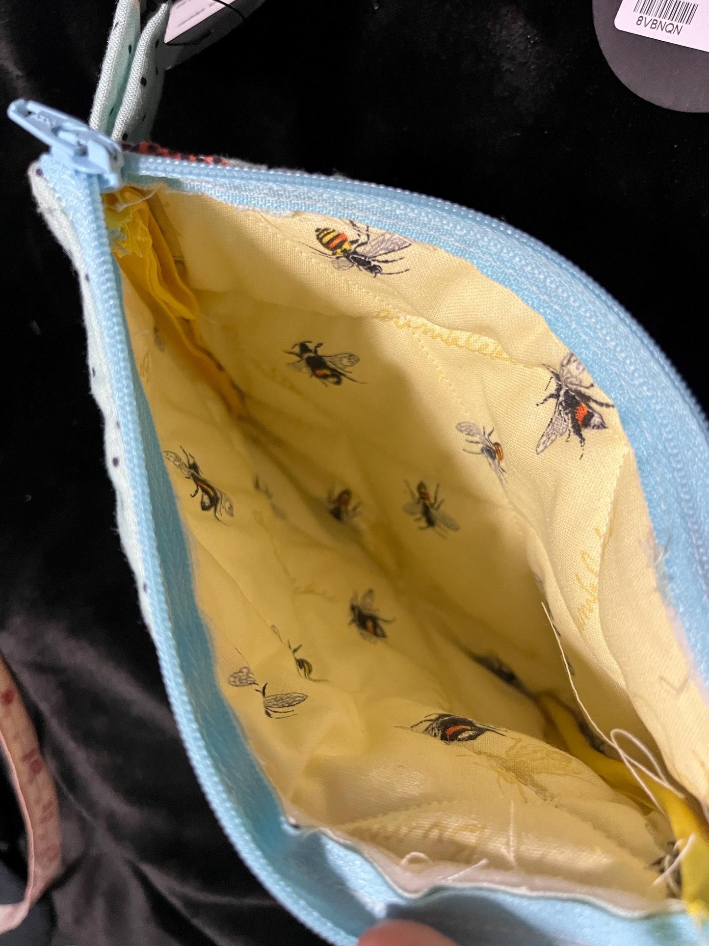 Handmade wallet and zipper pouch w/lightning bolt design(set)