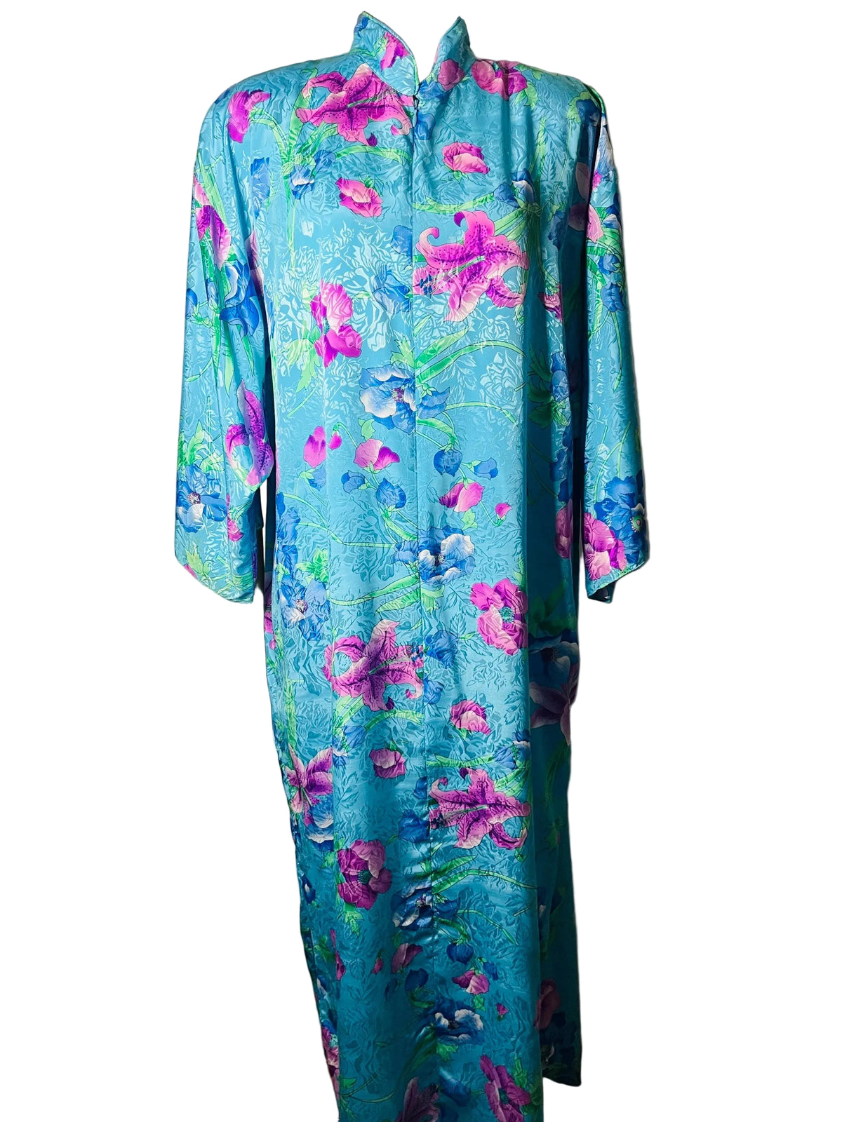 Blue Polyester 1980’s robe Caftan L