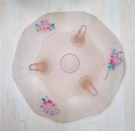 Vintage 1930’s rose frosted glass plate