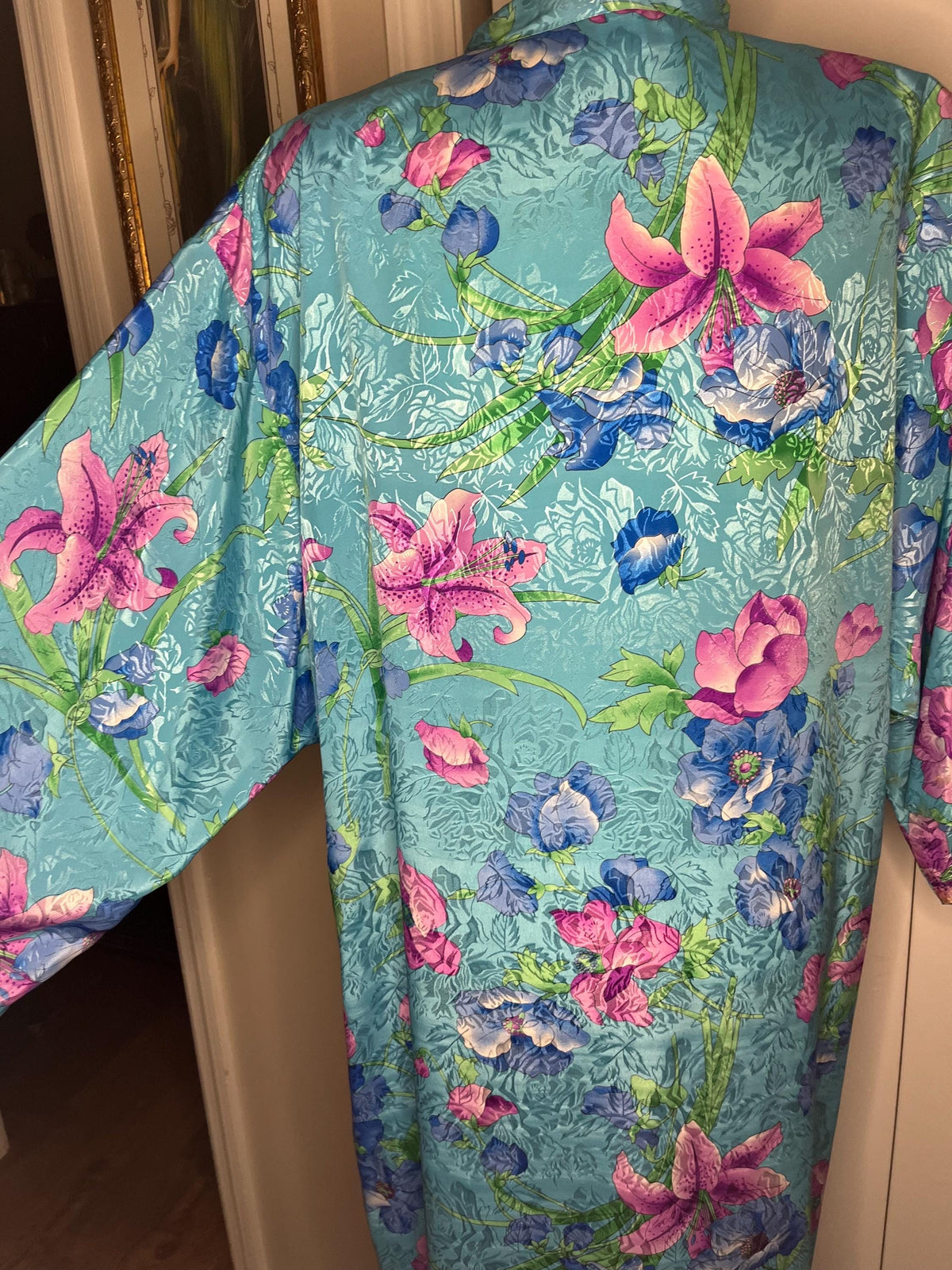 Blue Polyester 1980’s robe Caftan L
