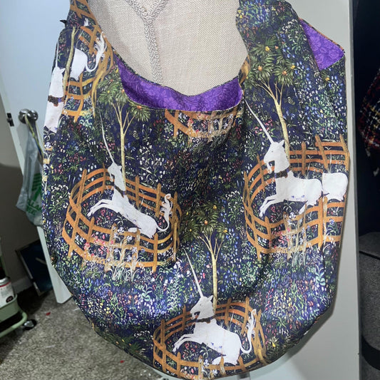 Unicorn print hobo bag