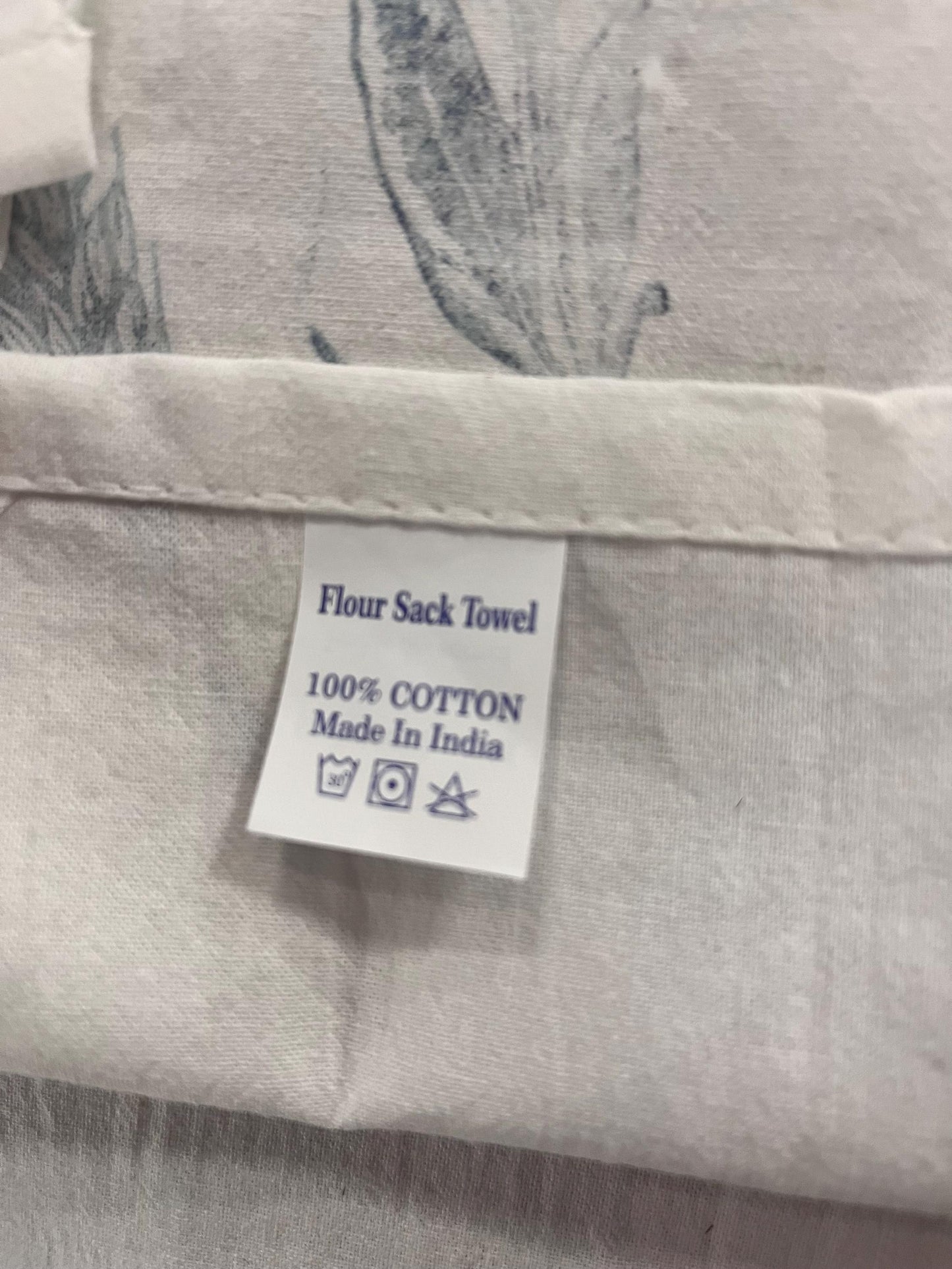 hand stamped cotton towels /Set of 3)