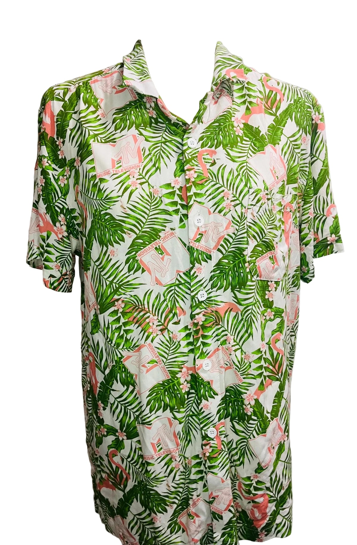 Men’s floral MTV button up shirt