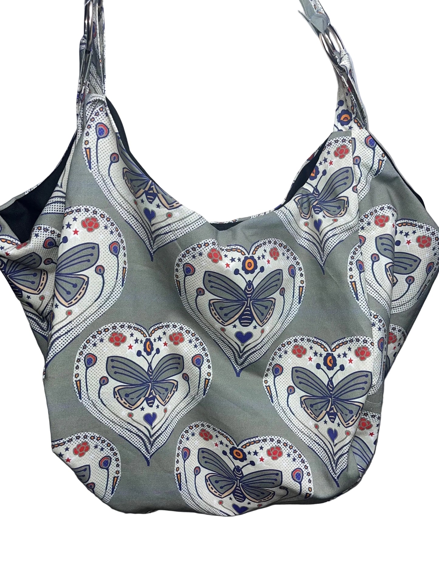 Moth print hobo bag w/O -Ring