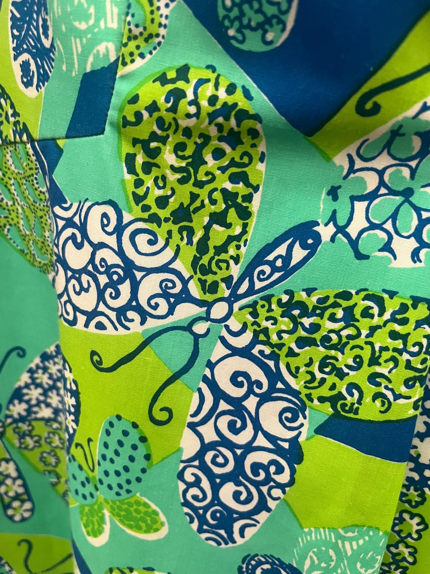 Vintage green/blue butterflies dress S/M