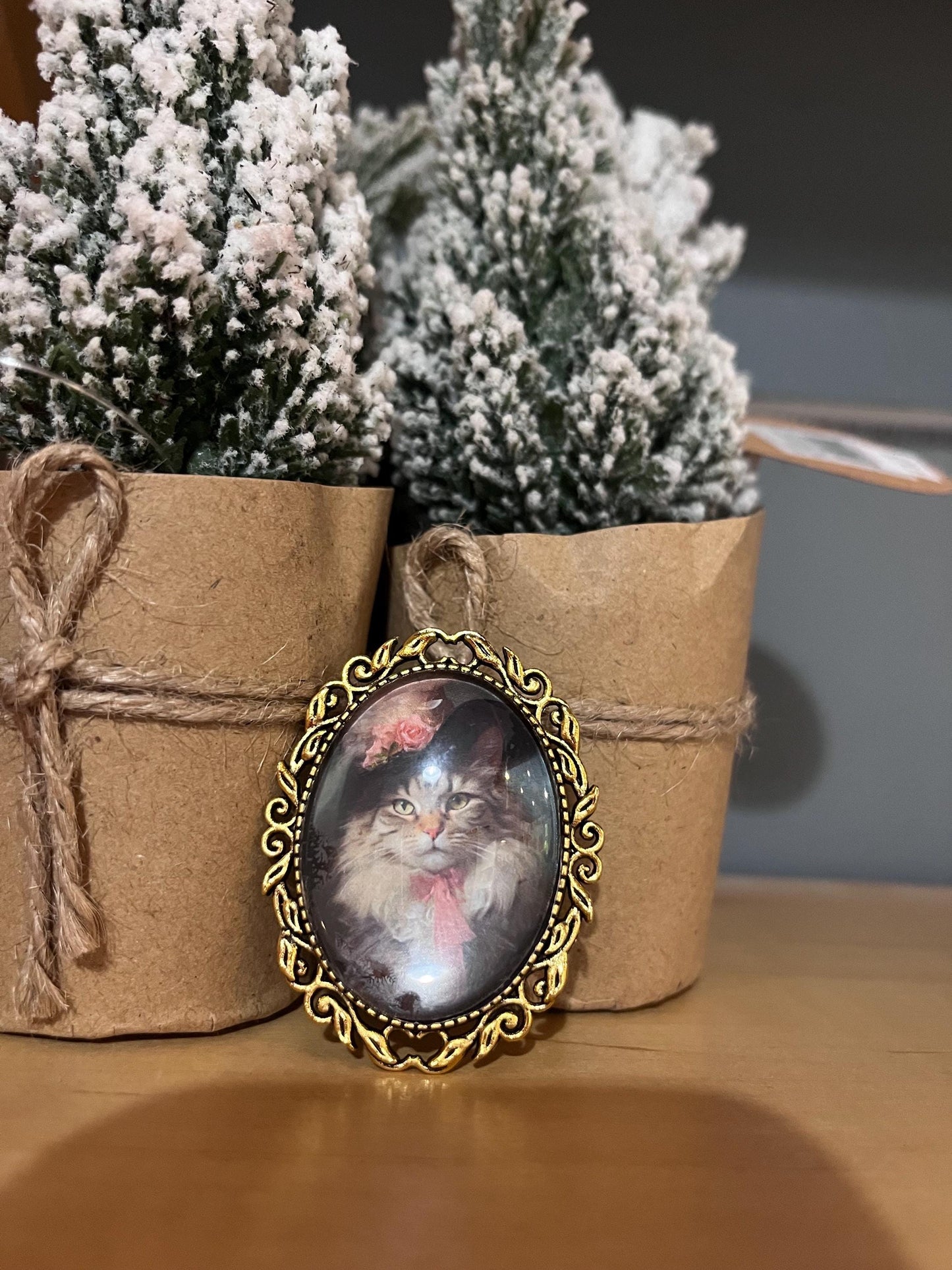 Fancy cat brooch