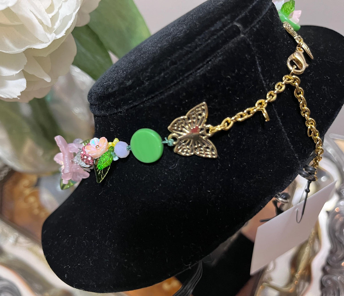 Beaded Acrylic flower necklace
