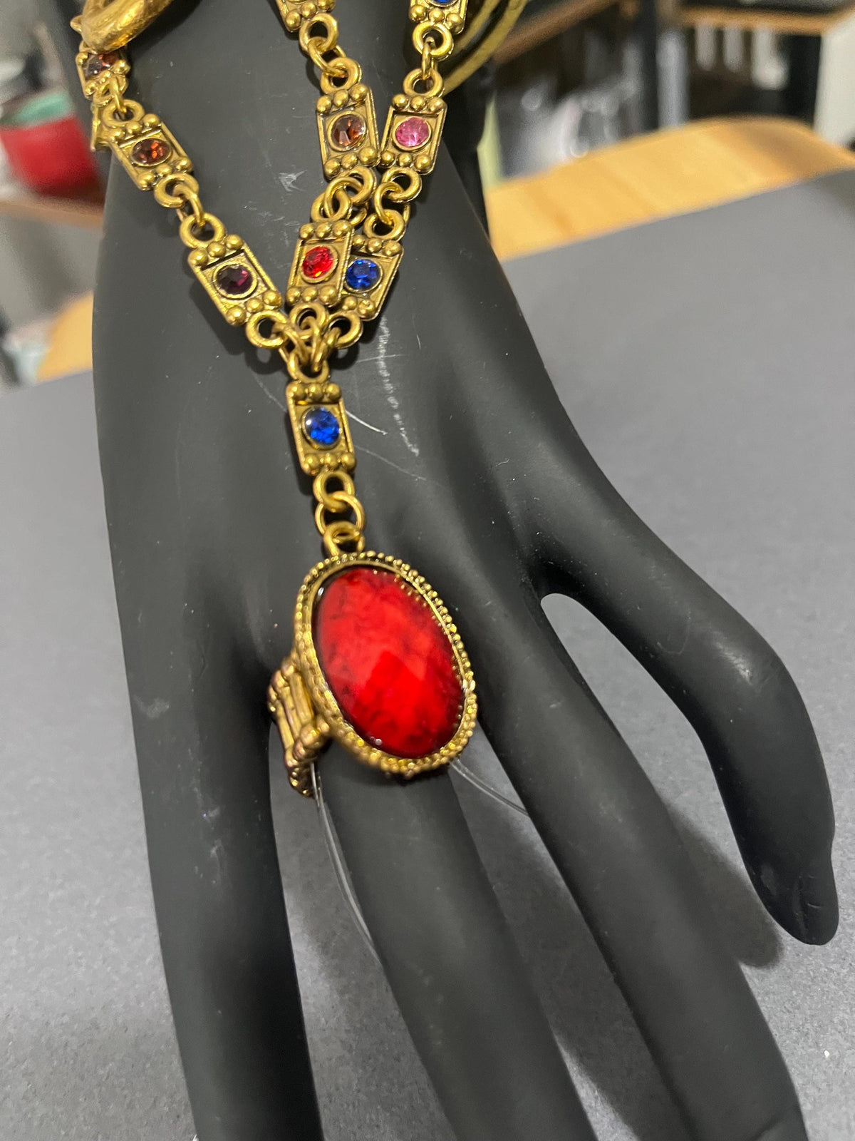 1990s ring chain bracelet