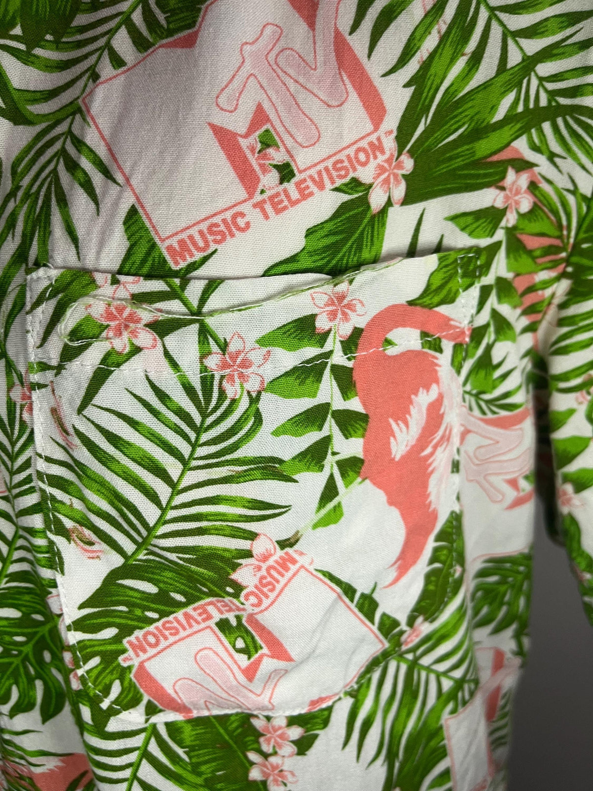 Men’s floral MTV button up shirt
