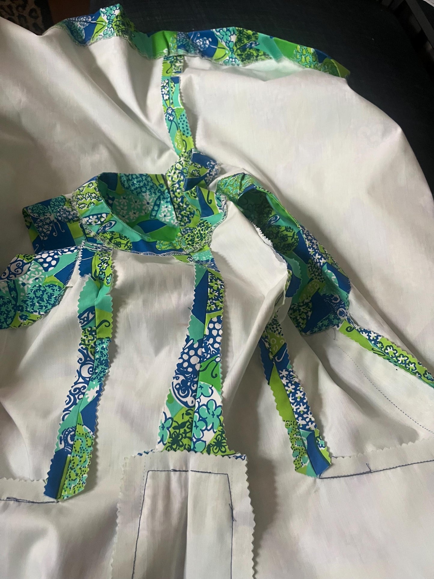 Vintage green/blue butterflies dress S/M