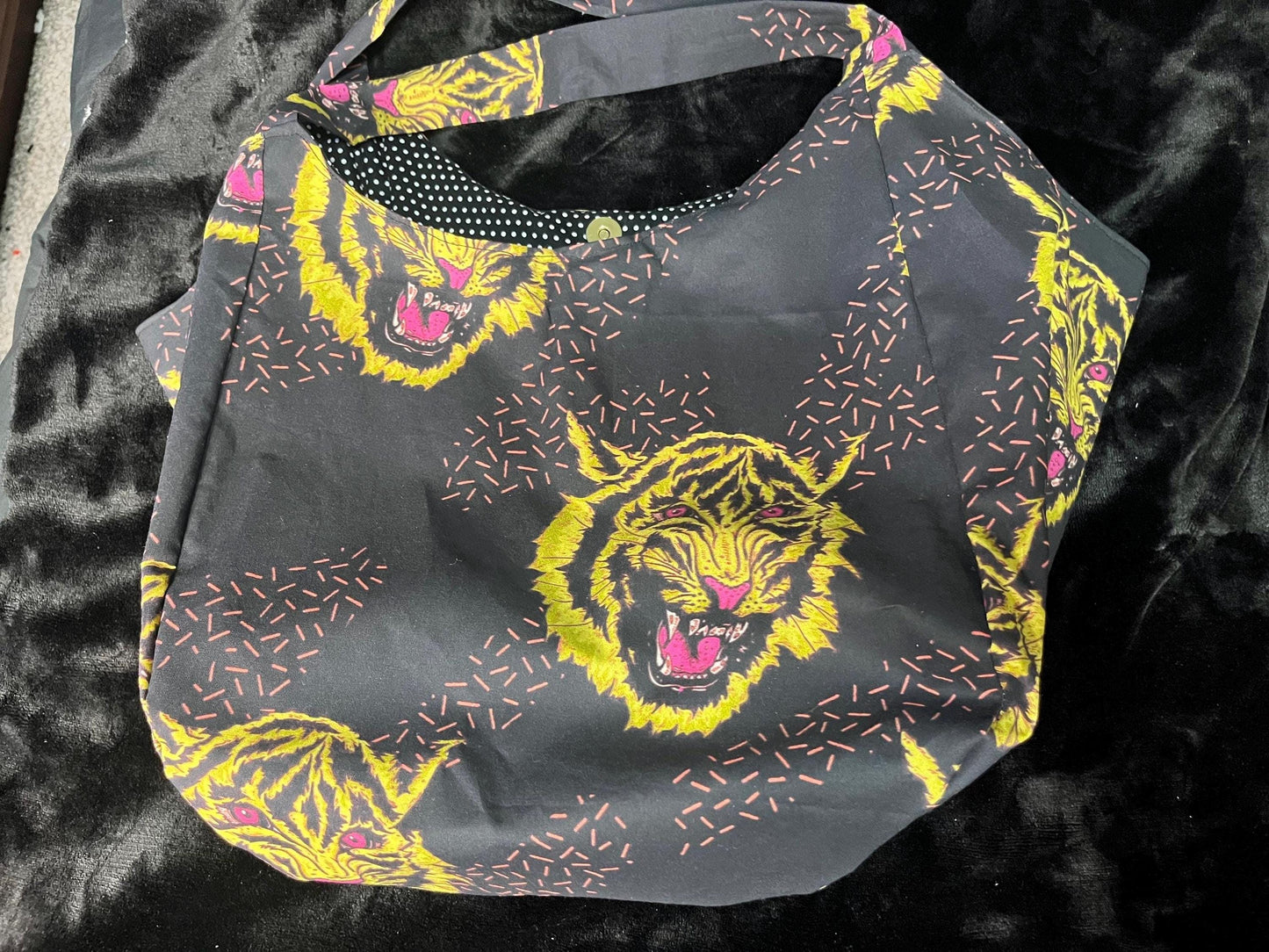 Tiger Print cotton  Hobo bag