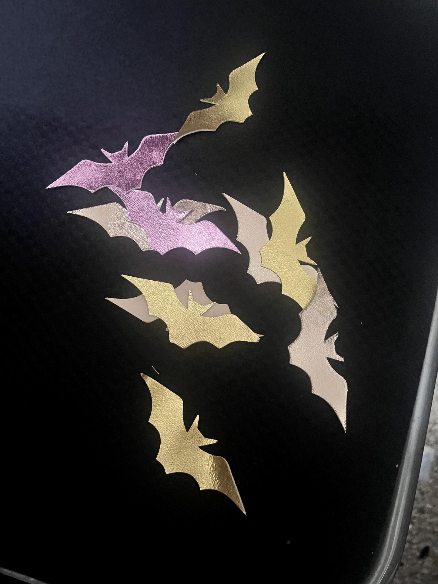 Black Patent Leather Bat Earrings