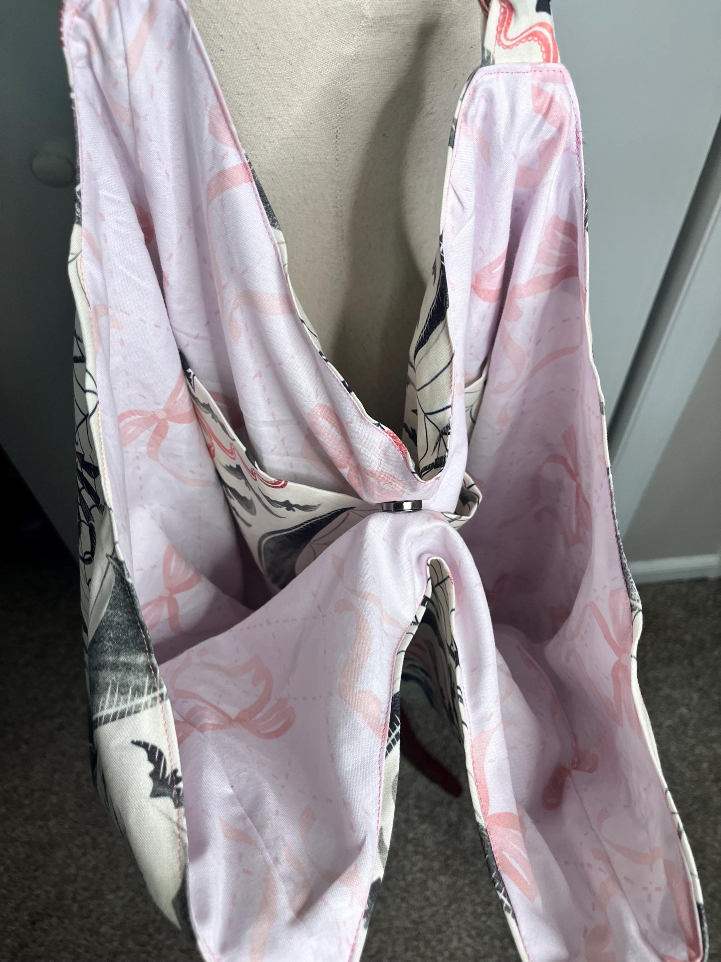 Cloth hobo bag/Bat & Spider print