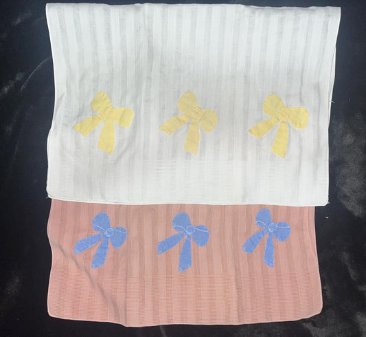 Set of two vintage handkerchiefs with bows