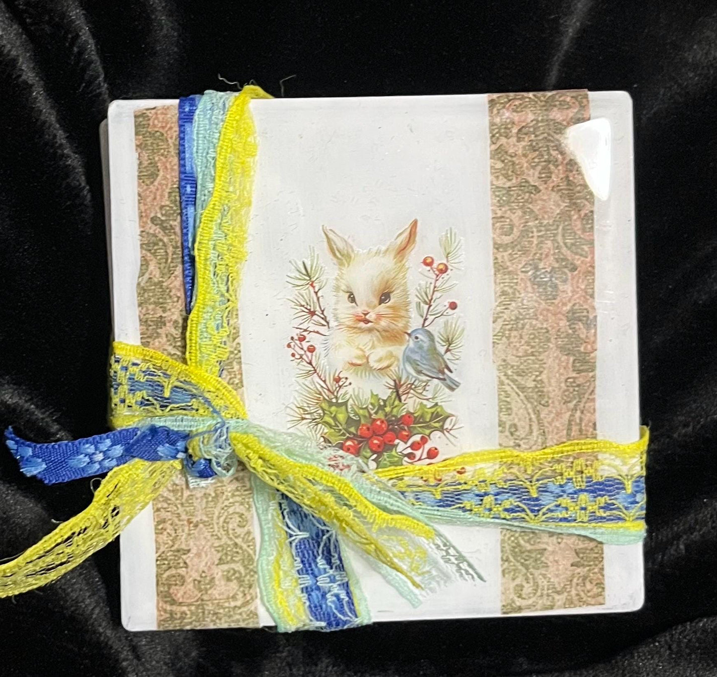 set of 4 Rabbit coasters
