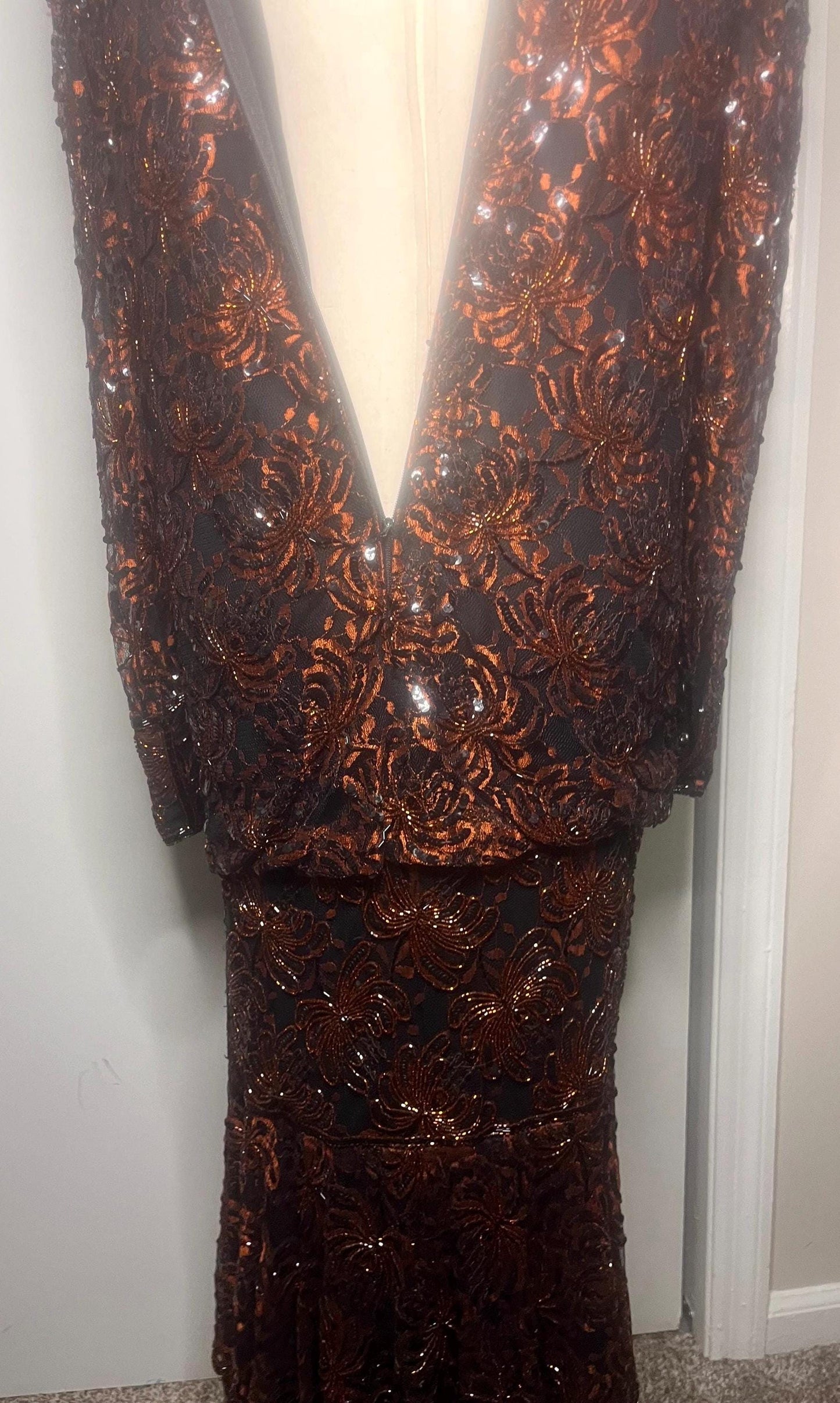 Sequin & Beaded Dress by Frank Usher (no tags)