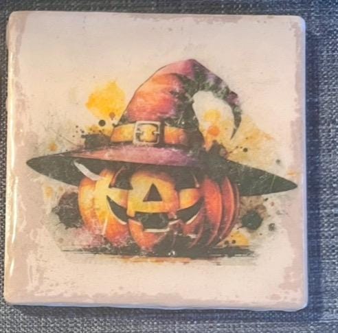 Pupkin W/witch hats drink coasters